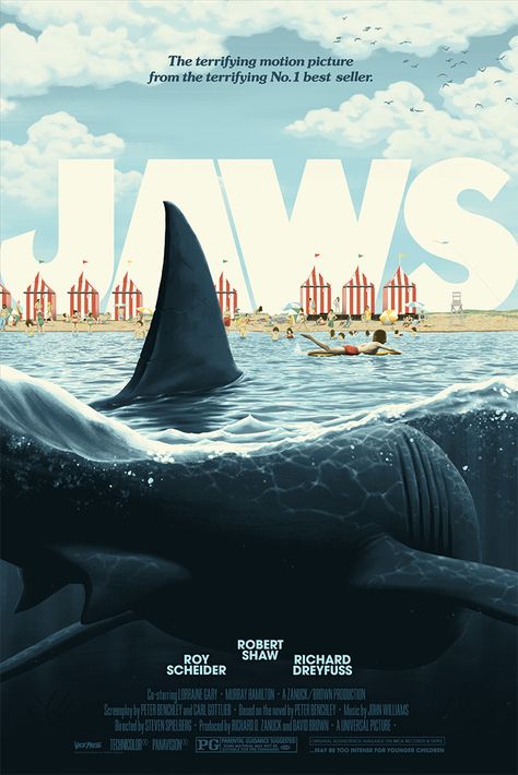 Jaws (1975) [683 1080] by Florey Jaws Movie Poster, Jaws Movie, Shark Pictures, Art Musical, Shark Art, Film Poster Design, Horror Movie Art, Movie Posters Design, Alternative Movie Posters