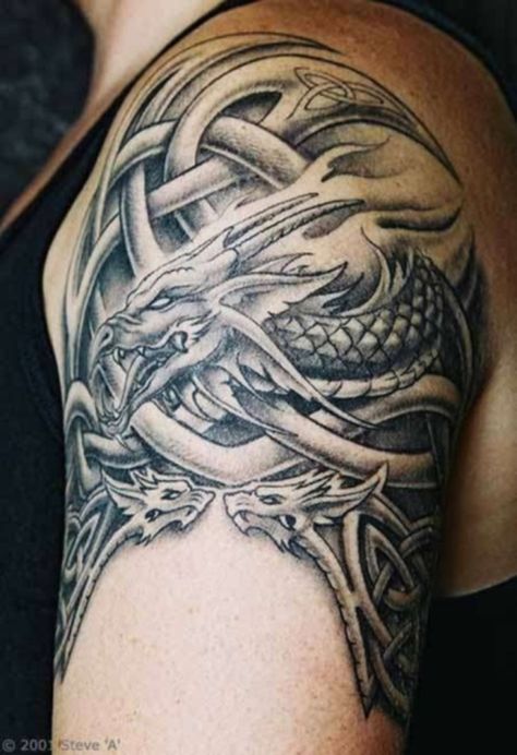 13 Celtic Dragon Armband Tattoo 3d Dragon Tattoo, Tato 3d, Celtic Tattoos For Men, Celtic Dragon Tattoos, Tato Tradisional, Celtic Tattoo Designs, Dragon Tattoos For Men, Small Dragon Tattoos, Tato Henna