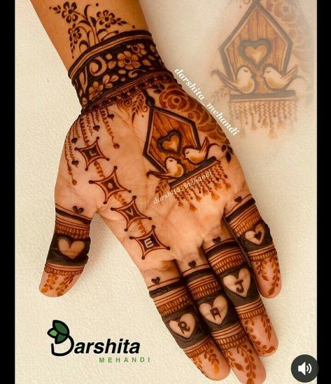 Bird Cage Mehendi Designs, Jal Mehndi Design, Sparrow Mehndi Design, Gangour Mehndi Design, Mahendi Pics, Anniversary Mehndi, Engagement Mehendi, Mehndi Designs Bridal Hands, Mehndi Designs For Kids