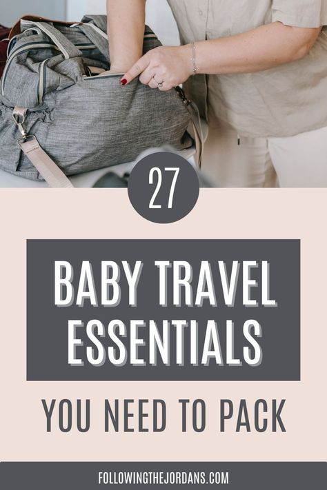 Packing for a trip with baby? Here are 27 must-have travel essentials for baby. This is exactly what to pack for a baby on a trip so that you don’t forget the most important baby items. I’m Brittany Jordan, a mom of 3 sharing family travel tips, mom hacks, baby tips, and more! Learn more at https://followingthejordans.com Newborn Travel Essentials, Travel Essentials For Baby, Baby Travel List, Baby First Aid Kit, Baby Packing List Travel, Baby Travel Hacks, Baby On Plane, Babymoon Ideas, Baby Packing List