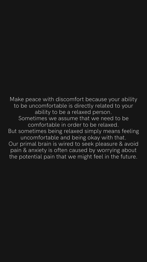 Uncomfortable Feelings Quotes, Get Comfortable With Being Uncomfortable, Feeling Uncomfortable, Be Uncomfortable, Motivation App, Make Peace, Quotes Life, Healing Journey, Thoughts Quotes