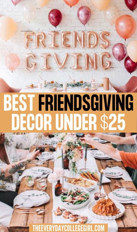 The best budget-friendly yet expensive-looking Friendsgiving decorations for your Friendsgiving party! Friendsgiving Table Decorations, Friendsgiving Aesthetic Outside, Simple Friendsgiving Tablescape, Friendsgiving Diy Decorations, Girlsgiving Ideas, Ladies Friendsgiving, Flannel Friendsgiving, Friendsgiving Dinner Party Decor Table, Outdoor Friendsgiving Party