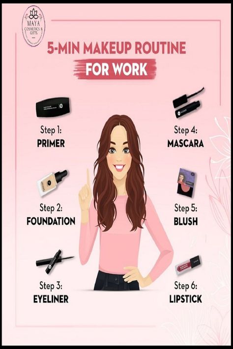 Makeup Routine For Work, Quick Makeup Routine For Work 5 Min Makeup Routine, 5 Min Makeup, Makeup Tips To Look Younger, Quick Makeup Routine, Makeup Tips For Older Women, Mascara Primer, Work Makeup, Quick Makeup, Makeup Guide