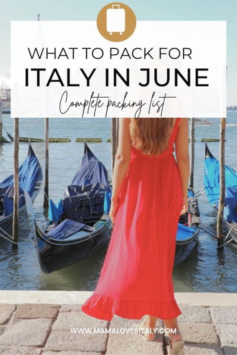 What to pack for Italy in June: complete packing list for all ages | Mama Loves Italy 2 Weeks Italy Outfits, What To Pack For Florence Italy, Sicily Packing List, Summer Dresses To Wear In Italy, Italy Travel Outfits Summer, Honeymoon In Italy Outfits, Cruise Outfits Italy, Packing For 10 Days In Italy, What To Wear On A Trip To Italy