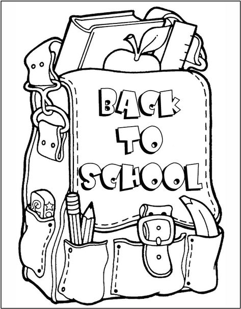 Hand out this Back-To-School Coloring Page before the bell rings to keep the kids busy before school starts. Back To School Coloring Pages, Preschool Coloring Pages, School Coloring Pages, Back To School Bags, Back To School Crafts, Back To School Backpacks, Fall Coloring Pages, Back 2 School, Welcome Back To School