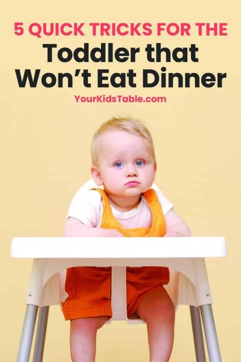 5 Quick Tricks for the Toddler that Won’t Eat Dinner Your Kid's Table Toddler Wont Eat, Toddler Meltdowns, Toddler Dinner, Picky Toddler, Toddler Plates, Picky Eaters Kids, Baby & Toddler Food, Tantrums Toddler, Picky Eating