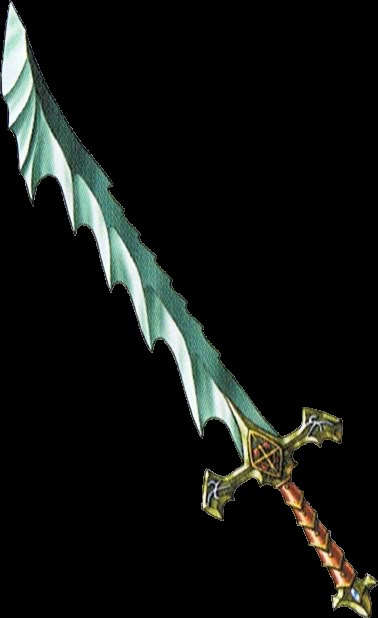 The saw blade is a recurring sword in the Dragon Quest series. It is a mid-ranking weapon with no special effects. The saw blade has an attack bonus of +27, and can be purchased in the Zoomingale and Helmunaptra weapon shops for 1,200. The saw blade can be equipped by Carver, Terry, and Lizzie. It increases their attack by +54 but cuts their style for -2, and is available in the Castle Swanstone, Mt. Snowhere, and Turnscote weapon shops for 9,800. The saw blade has an attack bonus of +54, but re The Saw, Fantasy Props, Cool Swords, Arm Armor, Dragon Quest, Drawing Templates, Saw Blade, The Castle, Special Effects