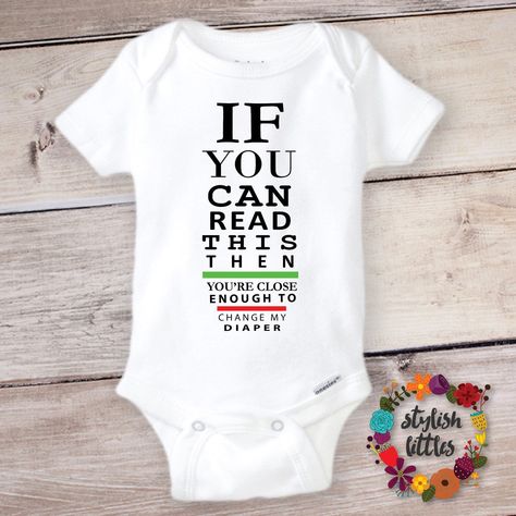 Here’s a clever way to get your family and friends to help you change your baby’s diaper 😂😁👍🏽!! Take 10% off your entire purchase today! Thank you for shopping with us! www.stylishlittles.com Boy Onsies, Girl Onsies, Hipster Boy, Funny Baby Onesie, Bodysuit Outfit, Cricut Baby, Cadeau Baby Shower, Funny Baby Clothes