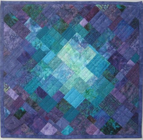 Quilting Art, Teal Quilt, Picnic Quilt, Abstract Quilt, Zen Room, Purple Quilts, Geometric Quilt, Batik Quilts, Picture Quilts