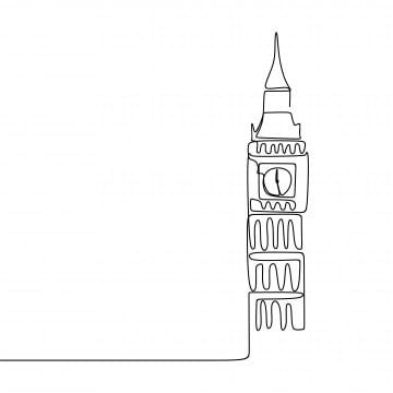 Tower Drawing, Big Ben Clock, Drawing Png, London Tattoo, Line Art Vector, Minimalist Drawing, Continuous Line Drawing, London Skyline, Line Art Design