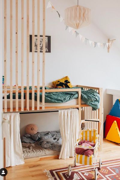 Cama Ikea Kura, Kura Bed Hack, Toddler Floor Bed, Ikea Kura Bed, Kura Bed, Ikea Kura, Ikea Kids, Kids Bedroom Inspiration, Toddler Room Decor