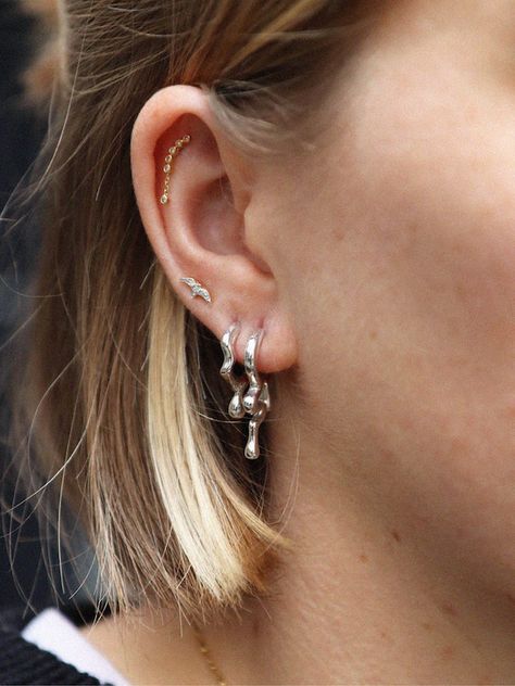 Mira Maya Set | Maria Black Maria Black Earrings, Maria Black Jewellery, Mixed Metal Jewelry Layering, Jewlery Tattoo, Jewerly Art, Wearing Pearls, Brass Jewellery, Paris Jewelry, Cute Ear Piercings