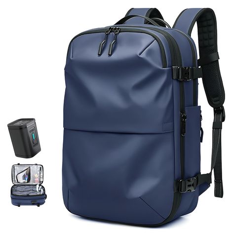 PRICES MAY VARY. 【Expandable Travel Backpack】This airvac backpack has a large capacity and an expansion design, which can fully meet your storage needs. The interior also adopts a multifunctional layered storage design, with dry and wet separation areas, so you no longer have to worry about having nowhere to store dirty clothes and wet items. There are also compartment storage bags, so tablets, mobile phones, and books can be neatly placed, making your backpack less cluttered. 【Air-back Backpack Business Storage, Best Travel Backpack, Portable Air Pump, Small Suitcase, Backpack Organization, Work Backpack, Computer Backpack, Luggage Backpack, Backpack Travel