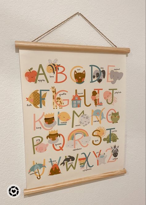 Alphabet Wall Hanging, Floral Alphabet, Nursery Decor Neutral, Alphabet Wall, Boho Nursery, Playroom Decor, Nursery Neutral, Nursery Decor, Umbrella