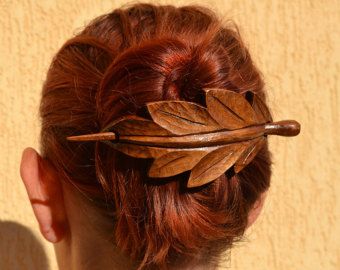 Leaf, Wood Hair Accessories, Wooden Shawl Pin, Mom, Wife Gift, Hair Stick, Barrette, Haarstab, Wood Carving, Leaf Hair Barrette, Wood Leaf Autumn Hair Accessories, Leather Hair Accessories, Fall Fashion Accessories, Floral Hair Pieces, Leather Ideas, Hair Accessories Gift, Shawl Pins, Autumn Leaf, Hair Stick