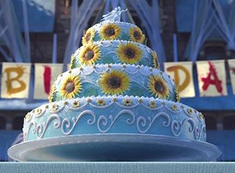 Frozen Fever Cake, Anna Birthday Cake, Kristoff And Sven, Frozen Fever Birthday, Frozen Fever Party, Frozen Images, Anna Cake, Blue Icing, Anna Birthday