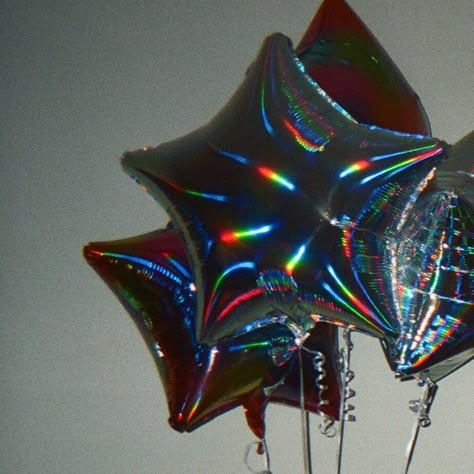 Rainbow foil star shaped balloons at an 80s prom themed birthday party taken with film Star Party Aesthetic, Ballon Aesthetic, Birthday Core Aesthetic, Party Balloons Aesthetic, Balloon Aesthetic, Birthday Baloon Aestethic, Star Balloons, Star Balloons Aesthetic, Black Star Balloon