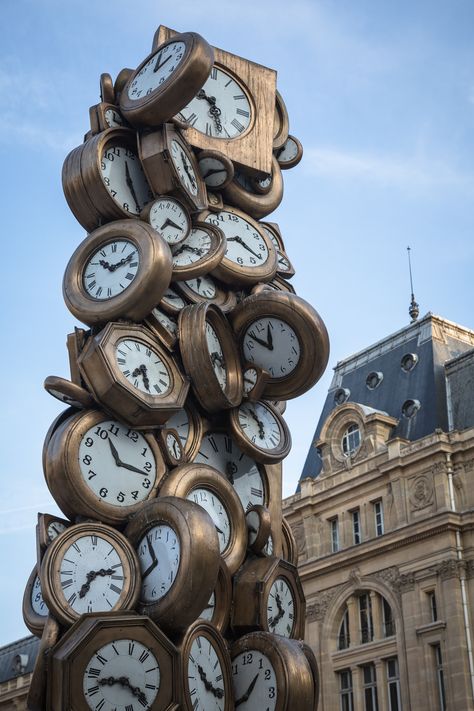 Clock tower sculpture outside the Gare St. Lazare, Paris | by Oleg.A Clock Tower Interior, Stree2 Song, Tower Sculpture, Clockwork City, Management Quotes, Time Management Quotes, Clock Sculpture, Big Clock, 3d City