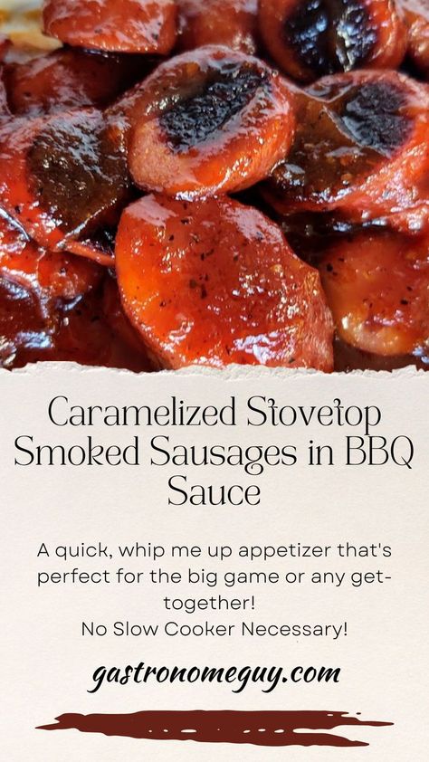 A quick, whip me up appetizer that's perfect for the big game or any get-together! This smoked sausage recipe (or Kielbasa recipe) is perfect for anytime. Smoked Sausage Recipe, Kielbasa Recipe, Smoked Sausages, Smoked Sausage Recipes, Kielbasa Recipes, Sausage Recipe, Quick Appetizers, Kielbasa, Smoked Sausage