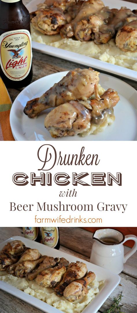 Drunken Chicken is a beer marinaded, crispy chicken recipe that everyone will… Easy Homemade Tomato Sauce, Yuengling Beer, Drunken Chicken, Chicken And Pasta, Crispy Chicken Recipes, Beer Chicken, Cooking With Beer, Tasty Chicken, Homemade Tomato Sauce