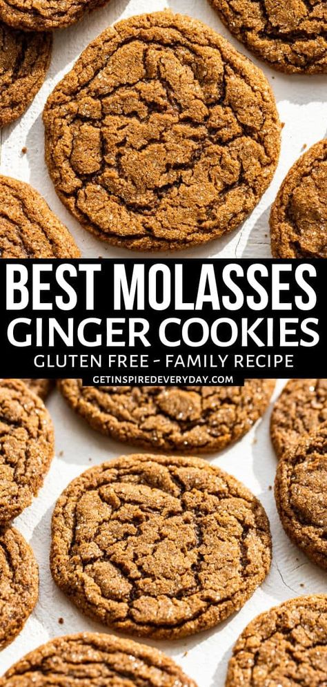 Molasses Ginger Cookies Gluten Free Molasses Cookies, Molasses Ginger Cookies, Small Batch Cookie Recipe, Spiced Cookies, Paleo Friendly Desserts, Ginger Cookie Recipes, Christmas Cookie Recipes Holiday, Classic Old Fashioned, Molasses Cookies Recipe