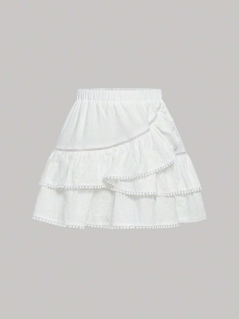 Ruffle Outfits Women, Preppy Skirts, Fame Clothes, White Ruffle Skirt, Skirts Cute, Cute Outfits With Shorts, Shein Summer, Summer Bottoms, Cute Dress Outfits