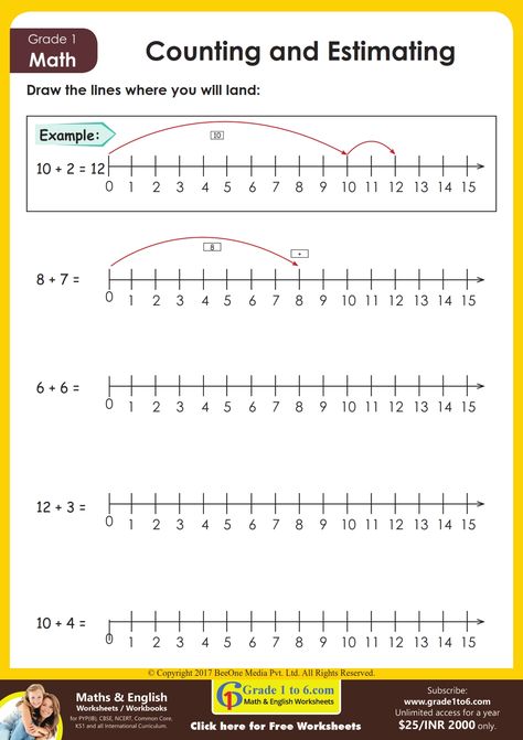 First Grade Math worksheets of Addition on Number Line Number Line Addition Worksheet, Number Line Addition, Math Drawing, Addition Worksheet, First Grade Math Worksheets, Grade 6 Math, Free Math Worksheets, Addition Worksheets, 5th Grade Math