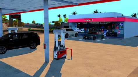 Sims 4 Gas Station, Mini Mart, Cc Sims, Sims 4 Custom Content, Custom Content, Gas Station, Sims Cc, Sims 4