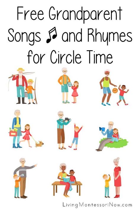 Lots of free grandparent songs for kids to learn for Grandparents Day or to sing to a special grandparent at any time - Living Montessori Now #MothersDay #FathersDay #GrandparentsDay #grandparent #circletime #preschool #homeschool Grandparents Day Songs, Grandparents Day Preschool, Grandparents Day Poem, Grandparents Day Activities, Quotes Daughter, Quotes Sister, Grandparents Day Cards, Marley Quotes, Quotes Mother