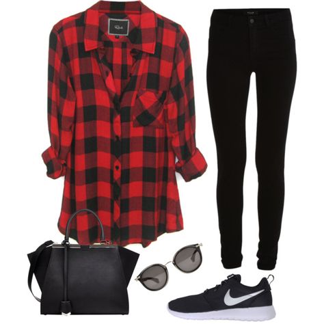 idiot-el.tumblr.com VILA jeans, NIKE sneakers and Fendi handbags Red Checkered Shirt, Red Checked Shirt, Black Flannel Shirt, Red Flannel Shirt, Red And Black Shirt, Black Plaid Shirt, Tartan Shirt, Red Long Sleeve Shirt, Red Plaid Shirt