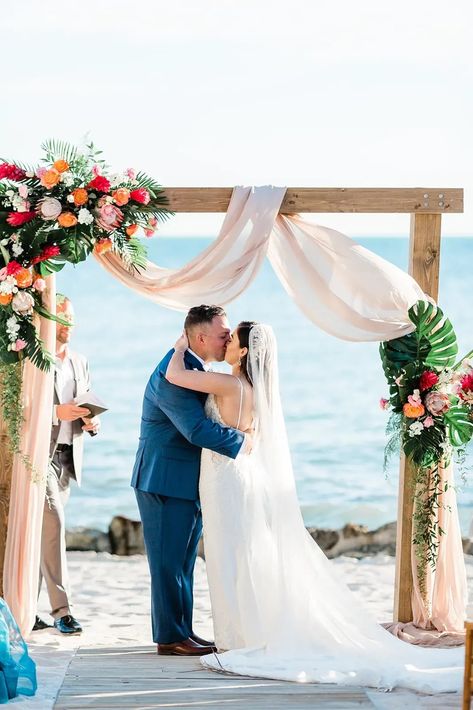 Marina Wedding Ceremony, Wedding Ceremony Beach, Tropical Princess, Seychelles Wedding, Beach Wedding Ceremony Arch, Casa Marina Key West, Marina Wedding, Key West Wedding, Wedding Ceremony Arch