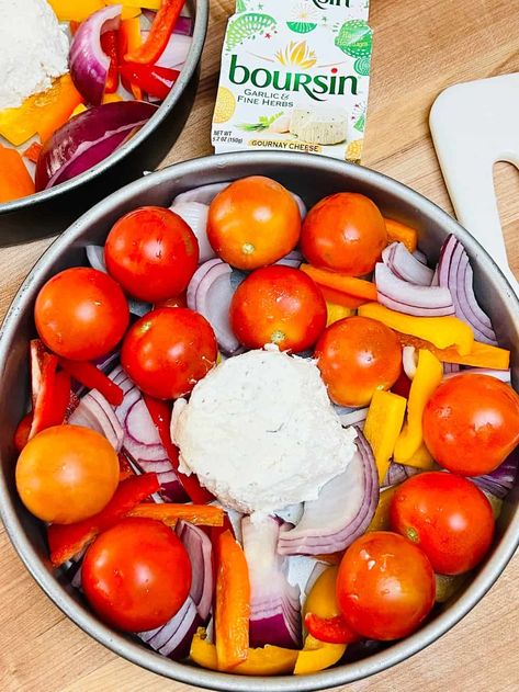 Tomato Soup With Boursin Cheese, Baked Tomato Soup Recipe, Boursin Tomato Soup, Grape Tomatoes And Boursin, Cherry Tomato And Boursin Cheese, Tik Tok Tomato Soup, Boursin Soup, Baked Tomato Soup, Tiktok Tomato Soup