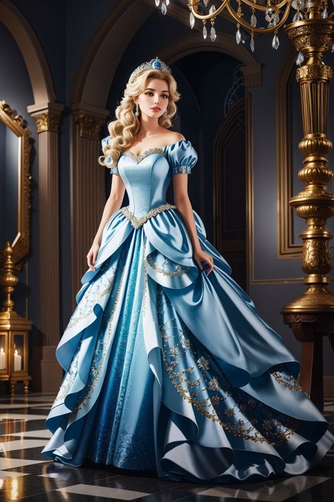 Royal Blue And White Outfit, Disney Princess Dresses Real, Disney Princess Dresses Drawings, Royal Family Fashion, Cinderella Cosplay, Barbie Wedding Dress, Trendy Christmas Outfits, Kate And Meghan, Nail It