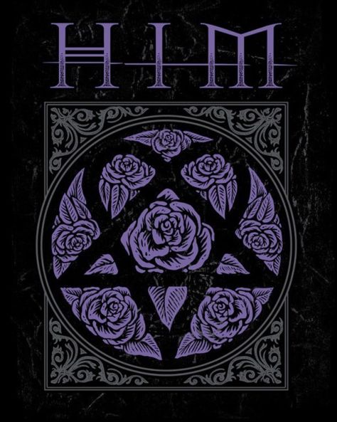 HIM Heartagram Wallpaper, Him Wallpaper, Heartagram Tattoo, Him Heartagram, Purple Goth, Band Wallpapers, Ville Valo, Gothic Metal, Rock Chic