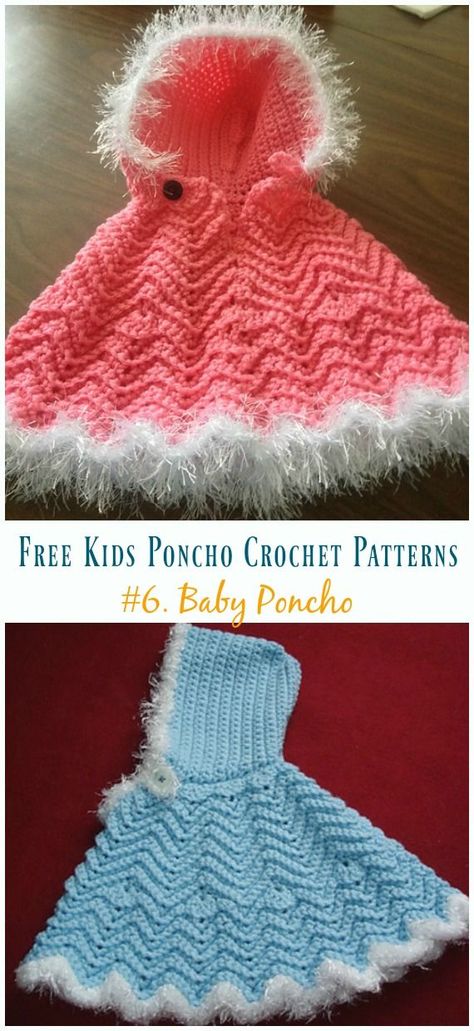 Free Kids Poncho Crochet Patterns | Crochet poncho patterns kids, Crochet poncho free pattern, Crochet baby poncho Girls Poncho Crochet Pattern, Kids Poncho Pattern, Crochet Poncho Patterns Kids, Crochet Poncho Kids, Crochet Baby Poncho, Poncho Au Crochet, Girls Poncho, Beau Crochet, Baby Poncho