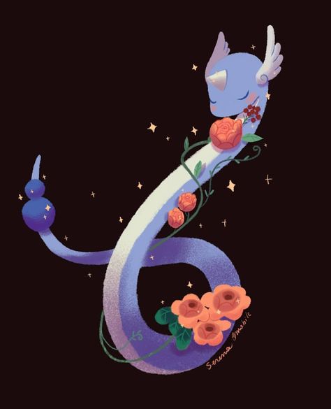 Character Design Challenge on Instagram: “Submission by Serena Amabile‎* ( @serena_amabile90 ) for the #CDChallenge - the theme for December 2018 was…” Dragonair Tattoo, Cute Pokemon Tattoo, Dragonair Pokemon, Pokemon Sleeves, Pokemon Team, Character Design Challenge, Poke Ball, Pokemon Tattoo, Water Dragon