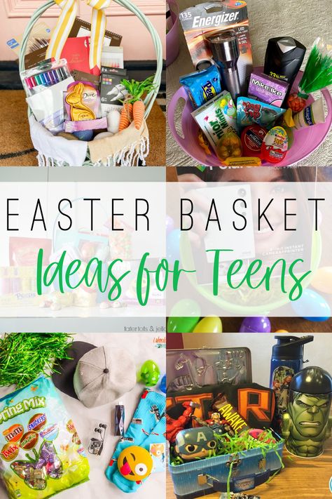 Fun Easter Basket Ideas for Teens Inexpensive Easter Basket Ideas, Teenager Easter Basket, Easter Basket Ideas For Teens, Cheap Easter Baskets, Diy Easter Basket Ideas, Teen Easter Basket, Diy Easter Basket, Creative Easter Baskets, Easter Mason Jars