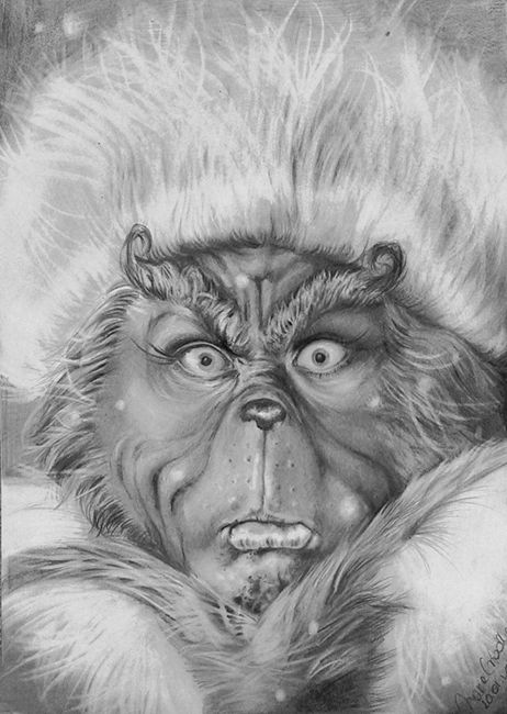 pencil drawing of the Grinch Realistic Grinch Drawing, The Grinch Artwork, Grinch Pencil Drawing, The Grinch Sketch, Cool Christmas Drawings, Christmas Movie Drawings, Grinch Sketch, Christmas Drawings Pencil Sketches, The Grinch Drawing