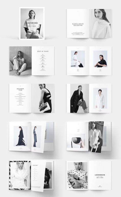 Simple Lookbook Template INDD, IDML. 30 pages. A4 and US letter Elle Magazine Layout, Brand Book Examples, Fashion Lookbook Layout, Fashion Lookbook Design, Lookbook Template, Lookbook Layout, Fashion Editorial Layout, Fashion Magazine Layout, Website Design Inspiration Layout