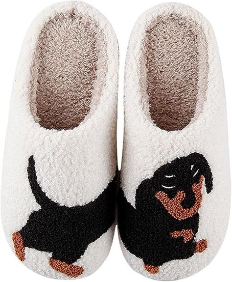 Amazon.com | CATLJXL Chicken Slippers for Women Dog Dachshund Slippers for Woman Funny Cute Animal Owl Slippers Memory Foam Chicken Fluffy Shoes Dachshund 4142 | Shoes Owl Slippers, Dog Slippers, Slippers White, Brown Dachshund, Fluffy Shoes, Man Cartoon, Hair Bracelet, Christmas Slippers, Cozy Slippers