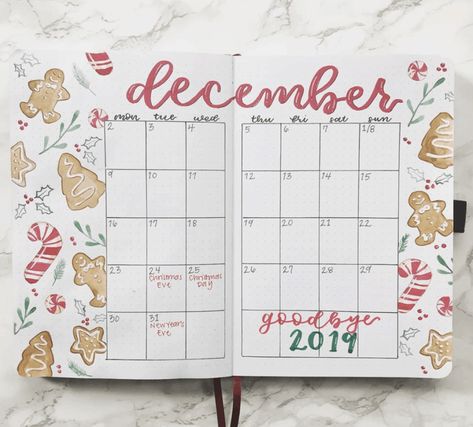 December Monthly Spread, Bullet Journal Calendrier, Christmas Spread, Bullet Journal Christmas, Minimalist Bullet Journal, December Bullet Journal, Calendar Designs, Bullet Journal Monthly Spread, Minimalist Calendar