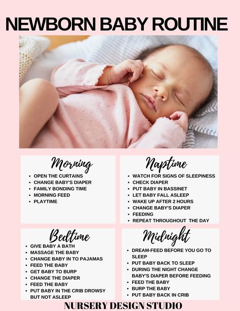 NEWBORN BABY SLEEP ROUTINE | NEWBORN SLEEP TIPS TO HELP NEW PARENTS | How to get a newborn to sleep. Getting your newborn to sleep longer stretches at night with our tips. #newbornsleeptips #sleeptips Routine For Newborn, Baby Schlafplan, Baby Sleep Routine, Baby Trivia, Routine Printable, Newborn Schedule, Baby Routine, Baby Information, Baby Schedule