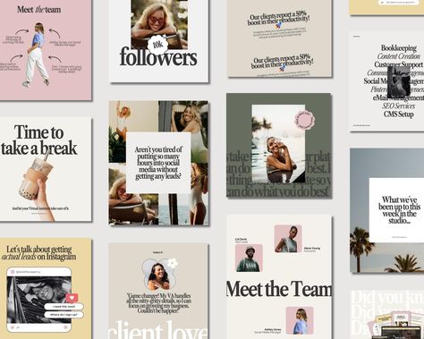 Craft professional and engaging Instagram content with this collection of over 100 customizable templates.  

Ideal for Virtual Assistants, Coaches, Social Media Managers, and influencers, these templates empower you to showcase your expertise, attract clients, and elevate your brand presence.  

Choose from two versatile sizes: 1080 x 1080 and 1080 x 1350. Each template is fully editable in Canva, allowing you to seamlessly integrate your unique text, images, and branding. 


.#CanvaTemplates #SocialMediaDesign #InstagramIdeas #PinterestTemplates #CreativeCanva Social Media Templates Design, Canva Instagram Templates, Instagram Highlight Covers, Pinterest Templates, Canva Pro, Template Instagram, Social Media Templates, Highlight Covers, Free Instagram