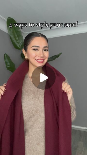 M O J D A H on Instagram: "Fashion hack of the day: 4 ways to style your scarf! Days are getting colder & soon we can’t go out without a scarf. So, be prepared for scarf season & try these hacks to elevate your outfits Which style is your fave?  Save this & thank me later! 🤭❤️ . . . . . . #fashionhack #scarf #scarfhacks #stylehacks #dailyhacks #stylehacks #hacks #viralhacks #trending #fallfashion   Scarf hack, how to wear your scarf, winter season, fall season, fashion hacks, daily hacks, fashion hack, fashion tip, style tips, trending, outfit inspo, scarf inspo, style inspiration, scarf idea, daily tips, fall fashion inspo, winter fashion inspo, winter accessories, winter hacks, layering season, scarf fashion, scarf season" Scarf Outfit Ideas, Scarf Hacks, Fashion Inspo Winter, Ways To Tie A Scarf, How To Wear A Blanket Scarf, Winter Scarf Fashion, Scarf Wearing, Scarf Wearing Styles, Thick Scarf