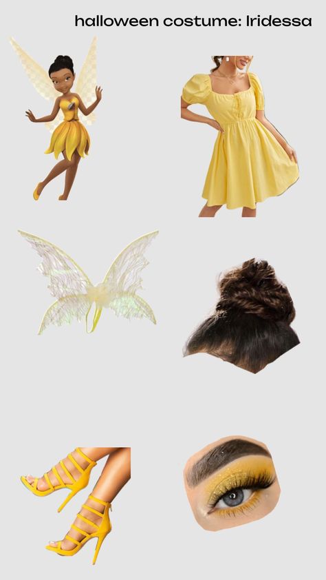 Halloween Costume #2: Iridessa 💛 Tinkerbell Halloween Costume, Tinkerbell Costume, Halloween Duos, Cute Group Halloween Costumes, Classy Halloween Costumes, Tinkerbell And Friends, Bff Halloween Costumes, Cute Halloween Makeup, Fantasia Disney