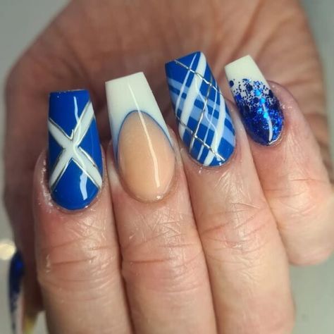 Scottish Nail Art, Scottish Nails, Calgel Nails, Gel Nails French, Burns Night, Robert Burns, Nail Room, Fall 24, Flower Nail Art