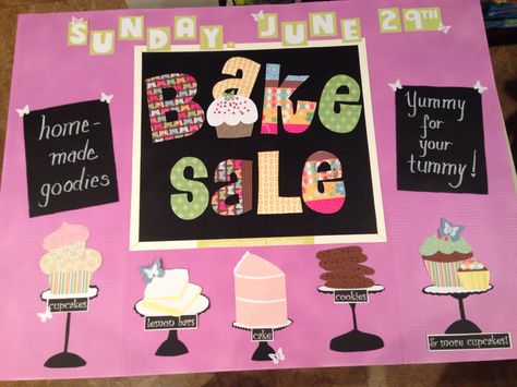 Bake sale sign Bake Sale Displays Signs, Bake Sale Sign Ideas, Bake Sale Poster Ideas Signs, Bake Sale Signs Posters Diy, Bake Sale Poster Ideas, Carnival Stalls, Cheer Fundraisers, Easy Bake Sale Ideas, Bake Sale Sign