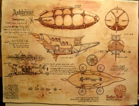 Steampunk Airship in da Vinci style Steampunk Captain, Steampunk Drawing, Steampunk Ship, Airship Art, Steampunk Vehicle, Steampunk Artwork, Steampunk Airship, Steampunk Pirate, Blueprint Art