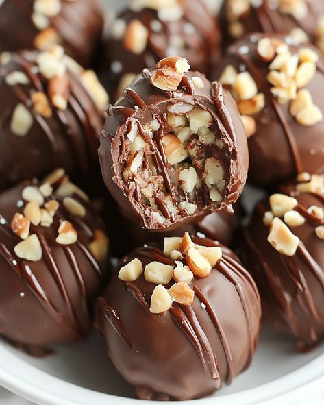 Nutella Hazelnut Chocolate Truffles:Easy Dessert Recipe Nutella Balls Recipe, Hazelnut Candy Recipes, Nutella Christmas Recipes, Hazelnut Recipes Healthy, Hazelnuts Recipes, Hazelnut Desserts, Nutella Truffles, Hazelnut Dessert, Christmas Keto