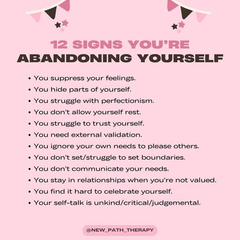 What is self-abandonment and how to overcome it? Self-abandonment is a LEARNED behavior. Good news is that you can also UNLEARN it! In childhood, when caregivers struggle to meet our emotional needs, we can end up feeling emotionally abandoned. This is also true if our caregivers physically abandon us. We grow up internalizing the feelings that we are unworthy and unlovable. This evolves into a lack of self-trust. The real-life consequence of this is we often fail to recognize and honor o... Abandonment Prompts, Childhood Emotional Abandonment, Self Abandoning, How To Heal Abandonment Issues, Abandonment Affirmations, Parts Therapy, Abandonment Quotes, General Psychology, Emotional Abandonment